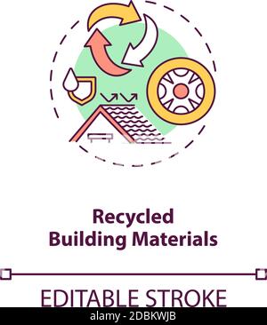 Recycled building materials concept icon Stock Vector