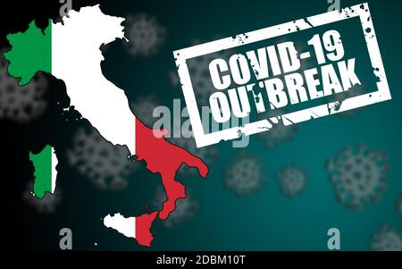 Covid-19 virus outbreak in Italy, 3d rendering. Stock Photo