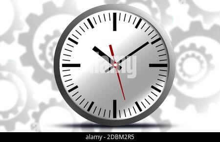 Detailed classic office clock icon, 3d rendering Stock Photo