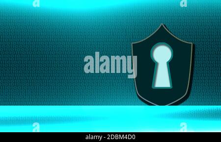 Privacy concept: Shield With Keyhole on Torn Paper background Stock ...