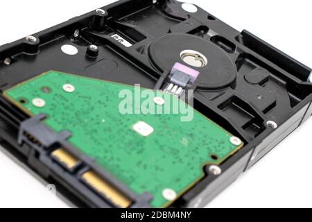 Computer hard disk on white background Stock Photo