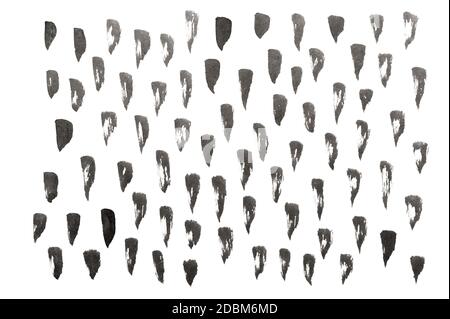 Black ink abstract random stroke background. Hand-drawn spotted pattern on white abstract background Stock Photo