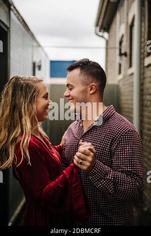 Young couple dancing Stock Photo