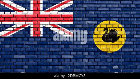 flag of Western Australia painted on brick wall Stock Photo