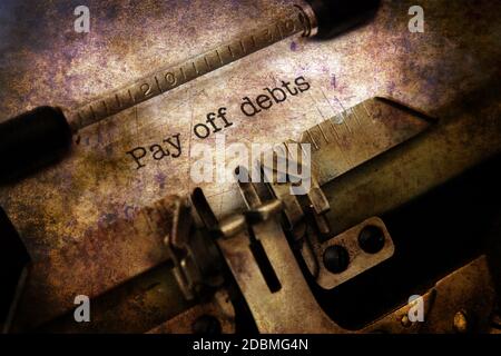 Pay off debt grunge concept Stock Photo