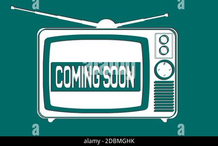 Retro old vintage television with coming soon word, 3D rendering Stock Photo