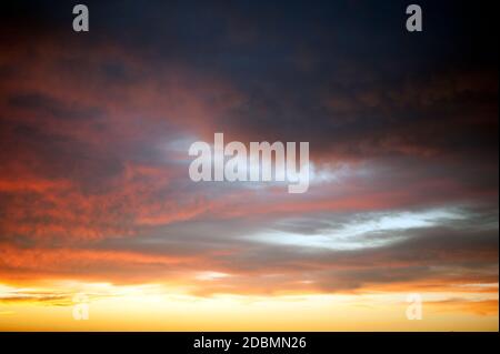 Dramatic sky at sunset Stock Photo