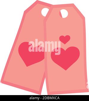 Isolated romantic tickets pink love icon- Vector Stock Vector