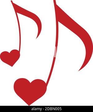 Isolated romantic heart music pink love icon- Vector Stock Vector