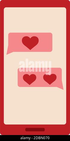 Isolated romantic heart chat pink love icon- Vector Stock Vector