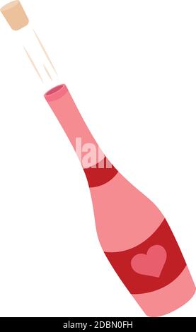 Isolated romantic champagne pink love icon- Vector Stock Vector