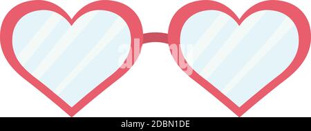 Isolated romantic heart glasses red love icon- Vector Stock Vector