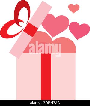 Isolated romantic gift heart red love icon- Vector Stock Vector