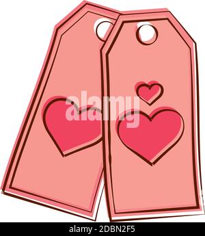 Isolated romantic tickets pink love icon- Vector Stock Vector