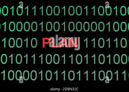 Plan on binary data Stock Photo
