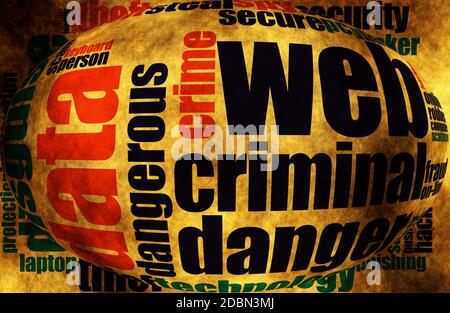 Web fraud word cloud Stock Photo