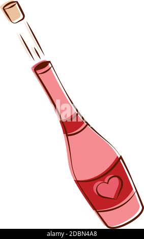 Isolated romantic champagne pink love icon- Vector Stock Vector