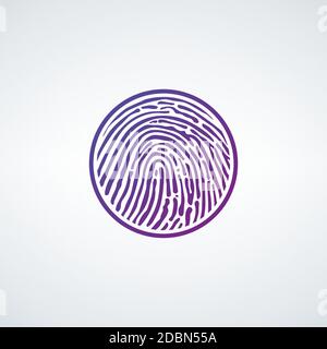 fingerprint circle icon, Stock vector illustration isolated on white background. Stock Vector
