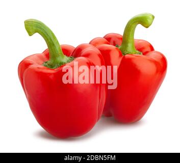 red bell pepper path isolated on white Stock Photo