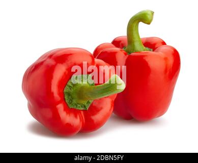 red bell pepper path isolated on white Stock Photo