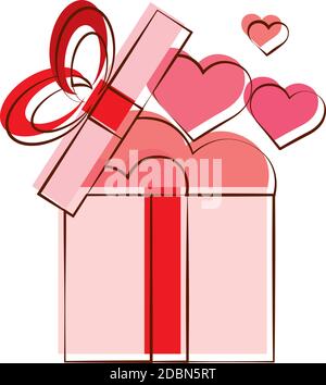 Isolated romantic gift heart red love icon- Vector Stock Vector