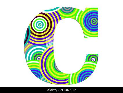 Alphabet V made of fun colorful circle pattern for decoration Stock ...