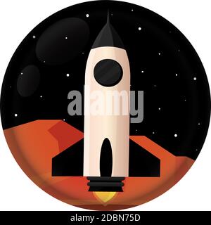 Isolated Space rocket Black logo icon - Vector Stock Vector