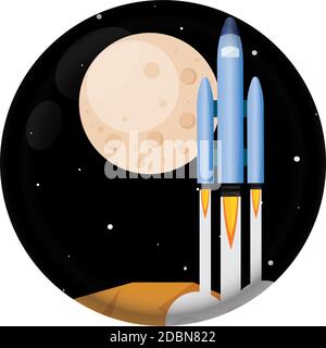 Isolated Space rocket take off logo icon - Vector Stock Vector