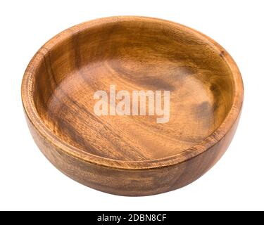 wooden plate, bowl, isolated on white background, clipping path, full depth of field Stock Photo