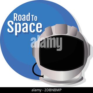 Isolated Astronaut helmet space logo road to space icon - Vector Stock Vector