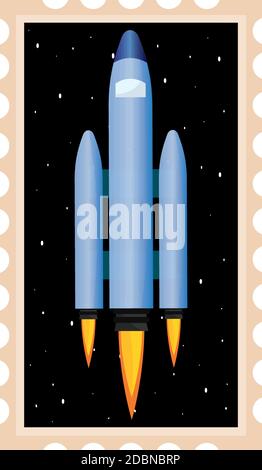 Isolated Space rocket take off picture icon - Vector Stock Vector