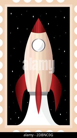 Isolated Space rocket red picture icon - Vector Stock Vector