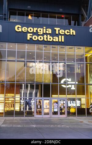 Atlanta, GA / USA - October 30 2020: Team Entrance for the Georgia Tech Football Facility at Bobby Dodd Stadium Stock Photo
