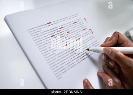 Correcting Spelling Mistake In Script And Sentence Error Proofread Stock Photo