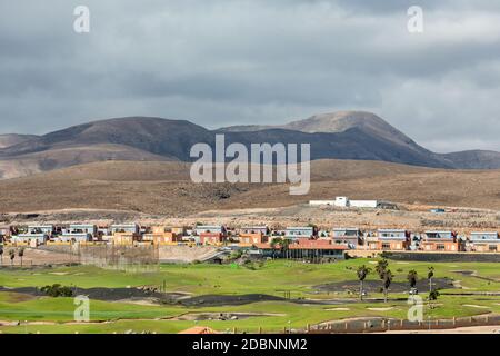 Golf course in caleta de Fuste on Fuertaventura , Canary Island, Spain Stock Photo