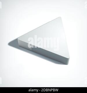 Abstract web design concept with 3d gray triangle in perspective style on light background isolated vector illustration Stock Vector