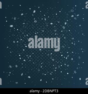 Christmas snowfalls dark blue template Stock Vector