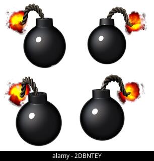 3d render of a vintage cartoon style pirate bomb Stock Photo