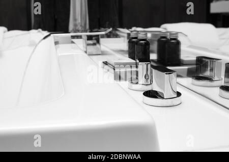 luxury water tap in spa Stock Photo