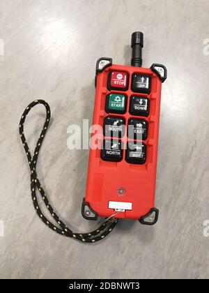 Wireless remote control for modern factory CNC machinery for Industry 4.0 Stock Photo