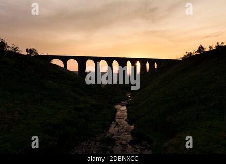 12/08/2020 Arten Gill viaduct (south of Dent) Stock Photo