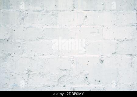 White bricks with plaster background. White texture Stock Photo
