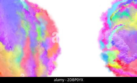 Colorful  smoke bomb. Smoke bombs with smoke cloud isolated on white. Stock Photo