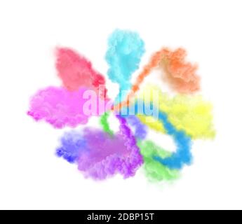 Explosion of colored smoke background. Motion colored smoke abstraction. Freeze motion of color smoke Stock Photo