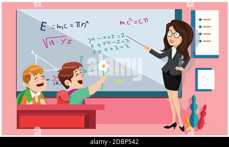 teacher is in the class room with students Stock Photo