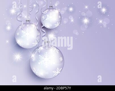 Christmas balls, greeting card template Merry Christmas vector Stock Vector