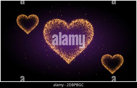 crystal gold heart on abstract background Stock Photo