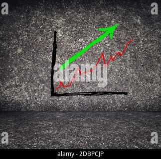 graph painted on abstract concrete background wall Stock Photo