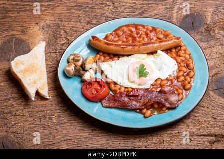 full englisch breakfast on a plate Stock Photo