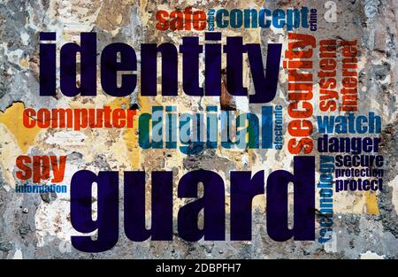 Web crime word cloud grunge concept Stock Photo